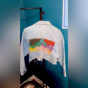Handmade cropped jean jacket